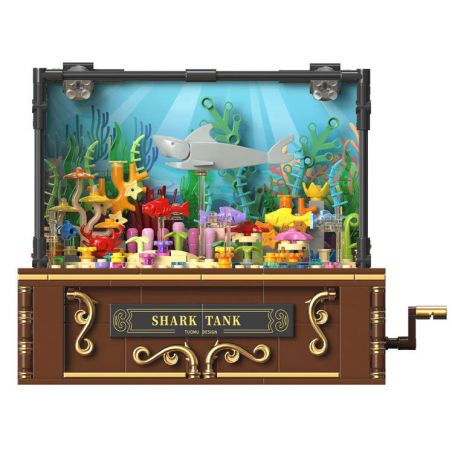 TAKUGI T4002 4002 BỂ CÁ MẬP BIỂN SÂU bộ đồ chơi xếp lắp ráp ghép mô hình DEEP SEA SHARK TANK 721 khối