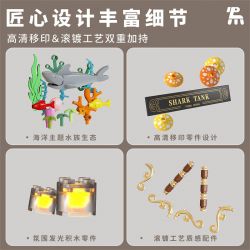 TAKUGI T4002 4002 BỂ CÁ MẬP BIỂN SÂU bộ đồ chơi xếp lắp ráp ghép mô hình DEEP SEA SHARK TANK 721 khối