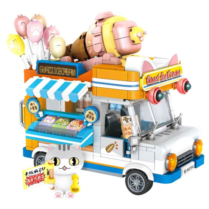 INBRIXX 885301 MỘT NHÓM MÈO XE TẢI HÌNH NÓN CỦA GUAZI bộ đồ chơi xếp lắp ráp ghép mô hình Movie & Game Phim Và Trò Chơi 622 khối