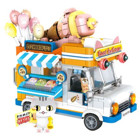 INBRIXX 885301 MỘT NHÓM MÈO XE TẢI HÌNH NÓN CỦA GUAZI bộ đồ chơi xếp lắp ráp ghép mô hình Movie & Game Phim Và Trò Chơi 622 khối