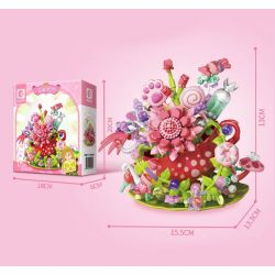 SEMBO 611101 TIỆC TRÀ HOA NGÔN NGỮ BÍ MẬT CỦA SUỐI bộ đồ chơi xếp lắp ráp ghép mô hình Arts & Crafts 313 khối