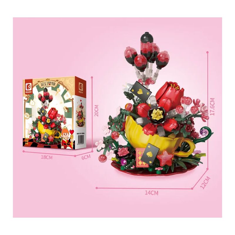 SEMBO 611102 TIỆC TRÀ HOA bộ đồ chơi xếp lắp ráp ghép mô hình Arts & Crafts 308 khối