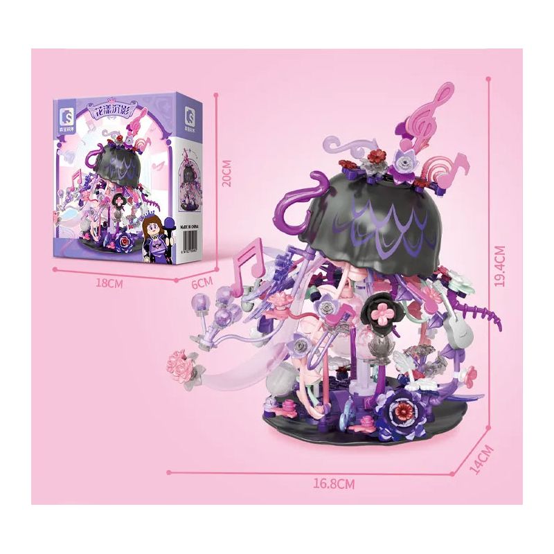 SEMBO 611104 TIỆC TRÀ HOA bộ đồ chơi xếp lắp ráp ghép mô hình Arts & Crafts 259 khối