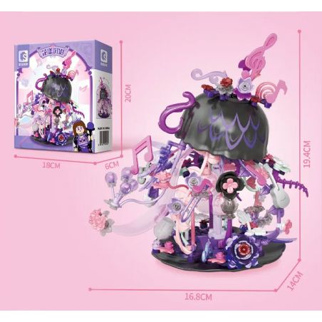 SEMBO 611104 TIỆC TRÀ HOA bộ đồ chơi xếp lắp ráp ghép mô hình Arts & Crafts 259 khối