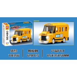 SEMBO 714356 XE BUÝT TRƯỜNG HỌC MÀU VÀNG MÁT MẺ bộ đồ chơi xếp lắp ráp ghép mô hình Racers Đua Tốc Độ 129 khối