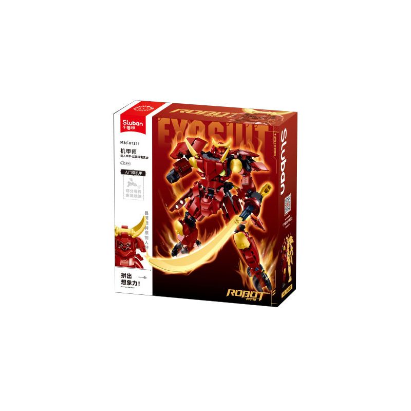 SLUBAN M38-B1311 B1311 1311 M38B1311 38-B1311 BẬC THẦY CƠ KHÍ CHIẾN BINH MA THIẾT GIÁP HOA SEN ĐỎ CÓ NGƯỜI LÁI MECHA bộ đồ chơi xếp lắp ráp ghép mô hình 236 khối