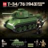 QuanGuan 100297 Quan Guan 100297 XE TĂNG HẠNG TRUNG T34/76 1943 CỦA LIÊN XÔ bộ đồ chơi xếp lắp ráp ghép mô hình Military Army T34/76[1943] MEDIUM TANK Quân Sự Bộ Đội 415 khối