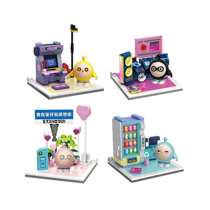 WISE BLOCK AULDEY HA392101 392101 TIỆC DANXIAO CẢNH NHẬN PHÒNG ĐẢO 4 LOẠI DANXIAOHEI VÀ GIAN HÀNG DJ DANXIAOFEN BIỂN CHỈ ĐƯỜNG DANXIAOHUANG MÁY CHƠI ĐIỆN TỬ DANXIAOLAN BÁN TỰ ĐỘNG bộ đồ chơi xếp lắp ráp ghép mô hình Movie & Game Phim Và Trò Chơi