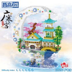ZHEGAO LZ8284 8284 CUNG ĐIỆN QUẢNG HÁN bộ đồ chơi xếp lắp ráp ghép mô hình Arts & Crafts MOON PALACE 2946 khối