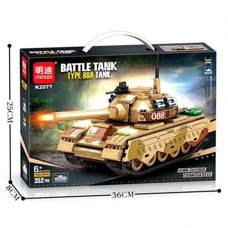 MINGDI LEIBAO K2077 2077 BỂ 88A bộ đồ chơi xếp lắp ráp ghép mô hình Military Army TYPE 88A TANK Quân Sự Bộ Đội 352 khối