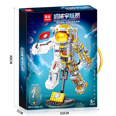LEIBAO 8015 PHI HÀNH GIA CƠ KHÍ bộ đồ chơi xếp lắp ráp ghép mô hình OUTER SPACE ASTRONAUTS 1038 khối