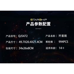 ZHEGAO QJ5472 5472 KẺ HỦY DIỆT NGÔI SAO bộ đồ chơi xếp lắp ráp ghép mô hình STARSHIP 994 khối