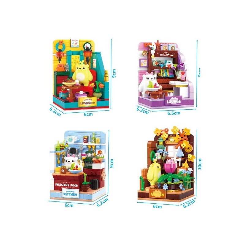 ZHEGAO 662039 GẤU VỪA CHỚM NỞ LOHAS NEST bộ đồ chơi xếp lắp ráp ghép mô hình 2292 khối