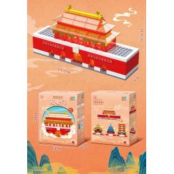 ZHEGAO 612047 KIẾN TRÚC XU HƯỚNG QUỐC GIA THIÊN AN MÔN bộ đồ chơi xếp lắp ráp ghép mô hình Architecture Công Trình Kiến Trúc