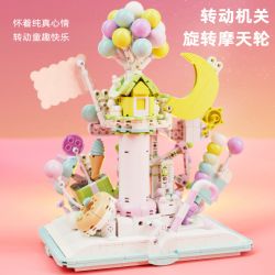 BEAUTY AND 13065 NGÔI NHÀ KẸO TRÁNG MIỆNG VÒNG ĐU QUAY XOAY bộ đồ chơi xếp lắp ráp ghép mô hình Arts & Crafts 1188 khối