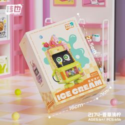 WEILE CREATION 2174 QUẦY TRÁNG MIỆNG CHANH VANI bộ đồ chơi xếp lắp ráp ghép mô hình ICE CREAM 656 khối