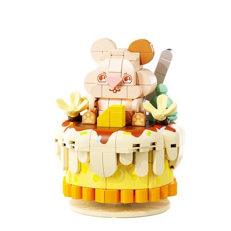 GEKKOSHA 802032 BÁNH LẮC THÚ CƯNG DỄ THƯƠNG CHUỘT HAMSTER NỬA MIỆNG PHÔ MAI bộ đồ chơi xếp lắp ráp ghép mô hình Arts & Crafts SHAKE