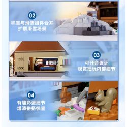 LUMIBRICKS FUNWHOLE F9041 9041 NGÔI NHÀ CỔ ĐIỂN CABIN TRƯỢT TUYẾT bộ đồ chơi xếp lắp ráp ghép mô hình Creator Sáng Tạo 2187 khối