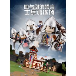 LUMIBRICKS FUNWHOLE F9048 9048 THỜI TRUNG CỔ SÂN TẬP BINH SĨ bộ đồ chơi xếp lắp ráp ghép mô hình Medieval Castle Chiến Tranh Trung Cổ 964 khối