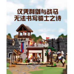 LUMIBRICKS FUNWHOLE F9048 9048 THỜI TRUNG CỔ SÂN TẬP BINH SĨ bộ đồ chơi xếp lắp ráp ghép mô hình Medieval Castle Chiến Tranh Trung Cổ 964 khối