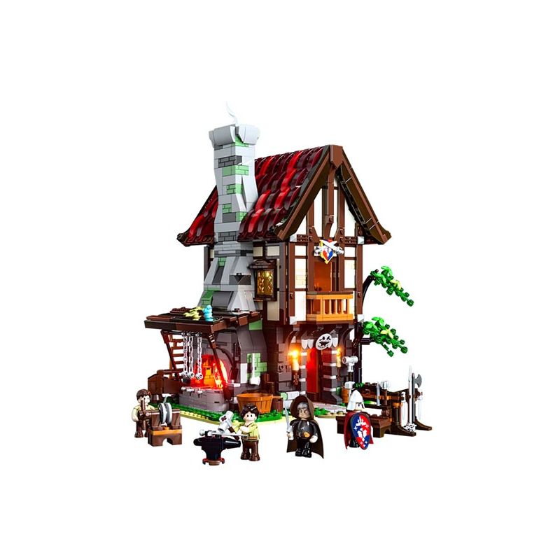 LUMIBRICKS FUNWHOLE F9040 9040 THỜI TRUNG CỔ LÒ RÈN bộ đồ chơi xếp lắp ráp ghép mô hình Medieval Castle Chiến Tranh Trung Cổ 1595 khối