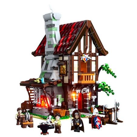 LUMIBRICKS FUNWHOLE F9040 9040 THỜI TRUNG CỔ LÒ RÈN bộ đồ chơi xếp lắp ráp ghép mô hình Medieval Castle Chiến Tranh Trung Cổ 1595 khối