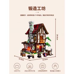 LUMIBRICKS FUNWHOLE F9040 9040 THỜI TRUNG CỔ LÒ RÈN bộ đồ chơi xếp lắp ráp ghép mô hình Medieval Castle Chiến Tranh Trung Cổ 1595 khối