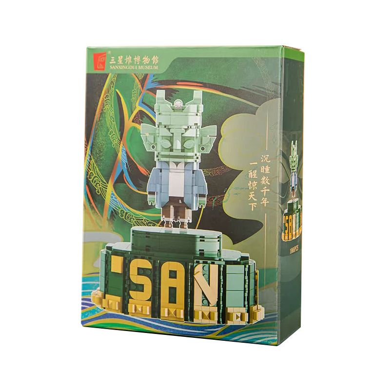 SANXINGDUI MUSEUM 16195 HUYỀN THOẠI THỤC CỔ TAM TINH ĐÔI bộ đồ chơi xếp lắp ráp ghép mô hình 1068 khối