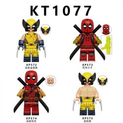 KORUIT XP574 XP575 KT1077 1077 XP572 XP573 CÁC NHÂN VẬT NHỎ CỦA DEADPOOL VÀ WOLVERINE 4 bộ đồ chơi xếp lắp ráp ghép mô hình Super Heroes DEADPOOL & WOLVERINE Siêu Nhân Anh Hùng