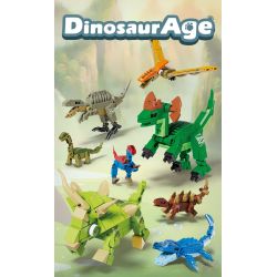 Kazi KY80065 80065 AGE OF DINOSAURS 8 MÔ HÌNH MOSASAURUS TRICERATOPS DIPLOSAURUS STEGOSAURUS BRONTOSAURUS THERIZINOSAURUS SPINOSAURUS PTEROSAUR bộ đồ chơi xếp lắp ráp ghép mô hình Creator DINOSAURAGE Sáng Tạo 550 khối