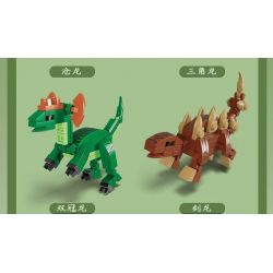 Kazi KY80065 80065 AGE OF DINOSAURS 8 MÔ HÌNH MOSASAURUS TRICERATOPS DIPLOSAURUS STEGOSAURUS BRONTOSAURUS THERIZINOSAURUS SPINOSAURUS PTEROSAUR bộ đồ chơi xếp lắp ráp ghép mô hình Creator DINOSAURAGE Sáng Tạo 550 khối