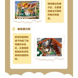 ZHEGAO 613034 ĐÓN ÁNH SÁNG QUÁN CÀ PHÊ bộ đồ chơi xếp lắp ráp ghép mô hình Creator Sáng Tạo