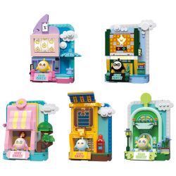 WISE BLOCK AULDEY HA392104 392104 BỮA TIỆC EGGMAN 5 LOẠI CẢNH ĐƯỜNG PHỐ NỔI DANXIAO HUANG VÀ HUANXIN HUT HEI VIDEO GAME DANXIAOFENG SHOP LAN BLIND BOX XIAOLU MANOR HUT. bộ đồ chơi xếp lắp ráp ghép mô hình Movie & Game Phim Và Trò Chơi