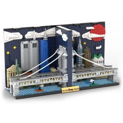 MorkModel 028008 Mork Model 028008 ĐƯỜNG CHÂN TRỜI MANHATTAN bộ đồ chơi xếp lắp ráp ghép mô hình Architecture MANHATTAN SKYLINE BOOKENDS Công Trình Kiến Trúc 1771 khối