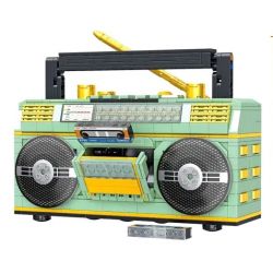GAOMISI T2111 2111 ĐÀI PHÁT THANH CỔ ĐIỂN bộ đồ chơi xếp lắp ráp ghép mô hình VINTAGE RADIO 781 khối