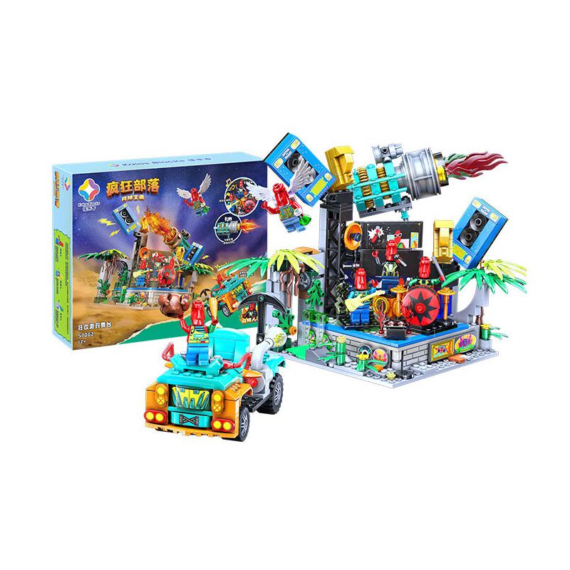 JIALE SPECIAL 57002 CRAZY TRIBE SÂN KHẤU TIỆC HỘI HÓA TRANG bộ đồ chơi xếp lắp ráp ghép mô hình 635 khối