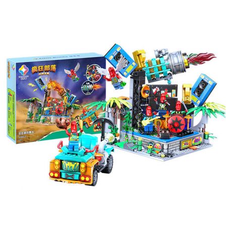 JIALE SPECIAL 57002 CRAZY TRIBE SÂN KHẤU TIỆC HỘI HÓA TRANG bộ đồ chơi xếp lắp ráp ghép mô hình 635 khối