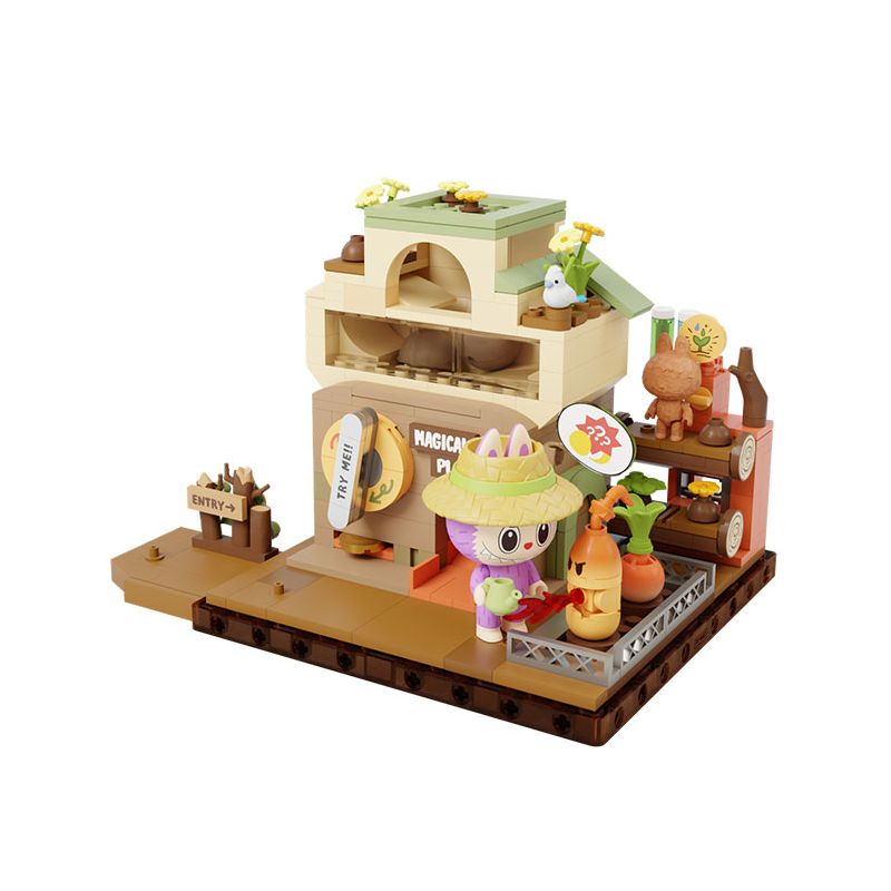 POP MART P10005 10005 CĂN CỨ BÍ MẬT CỦA RỪNG QUÁI VẬT TU LUYỆN TUYỆT VỜI bộ đồ chơi xếp lắp ráp ghép mô hình MAGICAL PLANTS 483 khối