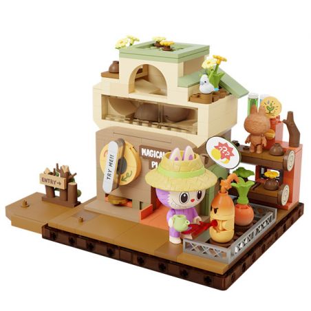 POP MART P10005 10005 CĂN CỨ BÍ MẬT CỦA RỪNG QUÁI VẬT TU LUYỆN TUYỆT VỜI bộ đồ chơi xếp lắp ráp ghép mô hình MAGICAL PLANTS 483 khối