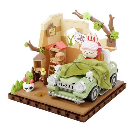 POP MART P10006 10006 CĂN CỨ BÍ MẬT CỦA KHU RỪNG QUÁI VẬT GIỜ NGỦ TRƯA bộ đồ chơi xếp lắp ráp ghép mô hình NAPPING TIME 452 khối