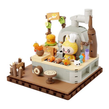 POP MART P10007 10007 CĂN CỨ BÍ MẬT TRONG RỪNG QUÁI VẬT ẨM THỰC THIÊN TÀI bộ đồ chơi xếp lắp ráp ghép mô hình GENIUS COOK 506 khối