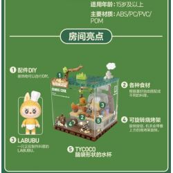 POP MART P10007 10007 CĂN CỨ BÍ MẬT TRONG RỪNG QUÁI VẬT ẨM THỰC THIÊN TÀI bộ đồ chơi xếp lắp ráp ghép mô hình GENIUS COOK 506 khối