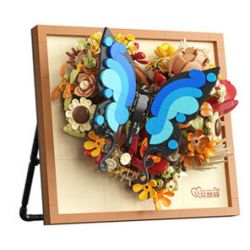 WEILE CREATION 2176 HOA KHÔNG NGỦ IV TRÁI TIM NỞ RỘ BƯỚM bộ đồ chơi xếp lắp ráp ghép mô hình Arts & Crafts ETERNAL FLOWER 765 khối