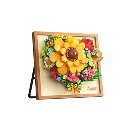 WEILE CREATION 2177 HOA KHÔNG NGỦ IV TRÁI TIM ĐANG NỞ RỘ. bộ đồ chơi xếp lắp ráp ghép mô hình Arts & Crafts ETERNAL FLOWER 781 khối