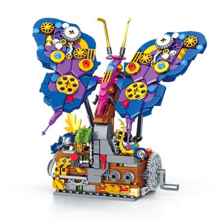 GAOMISI T2100 2100 ĐỘNG VẬT CƠ KHÍ BƯỚM bộ đồ chơi xếp lắp ráp ghép mô hình MECHANICAL BUTTERFLY 624 khối