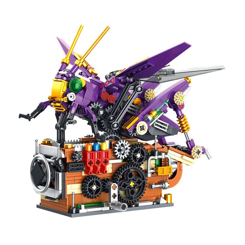 GAOMISI T2101 2101 ĐỘNG VẬT CƠ KHÍ CHÂU CHẤU bộ đồ chơi xếp lắp ráp ghép mô hình MECHANICAL GRASSHOPPERS 626 khối