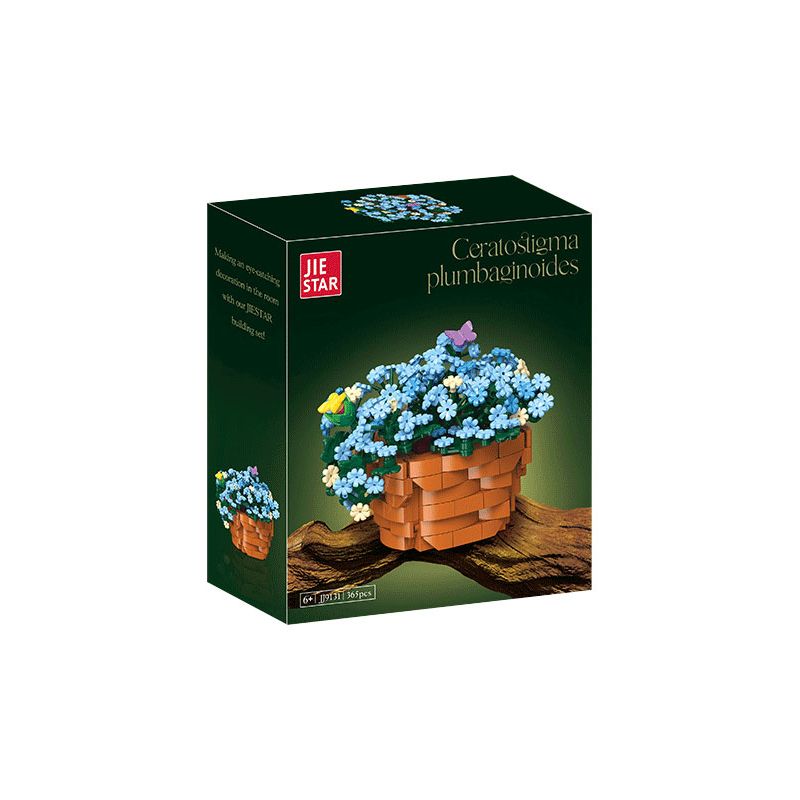 JIESTAR JJ9131 9131 CHẬU CÂY BÔNG TUYẾT XANH bộ đồ chơi xếp lắp ráp ghép mô hình Creator CERATOSTIGMA PLUMBAGINOIDES Sáng Tạo 365 khối