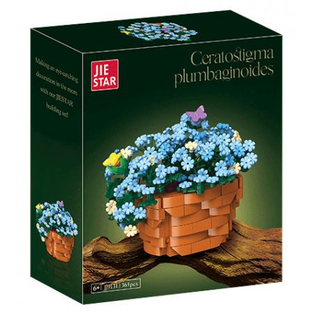 JIESTAR JJ9131 9131 CHẬU CÂY BÔNG TUYẾT XANH bộ đồ chơi xếp lắp ráp ghép mô hình Creator CERATOSTIGMA PLUMBAGINOIDES Sáng Tạo 365 khối
