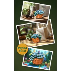 JIESTAR JJ9131 9131 CHẬU CÂY BÔNG TUYẾT XANH bộ đồ chơi xếp lắp ráp ghép mô hình Creator CERATOSTIGMA PLUMBAGINOIDES Sáng Tạo 365 khối