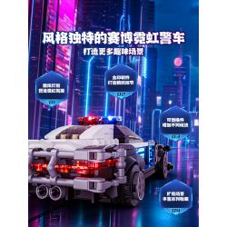 LUMIBRICKS FUNWHOLE F9043 9043 THÀNH PHỐ CYBERPUNK NEON XE TUẦN TRA CỦA CẢNH SÁT ỐC ĐẢO bộ đồ chơi xếp lắp ráp ghép mô hình Creator Sáng Tạo 372 khối